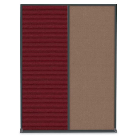 United Visual Products Single Door Radius Plus Corkboard, 18"X UV8000PLUS-BLACK-DBURGU